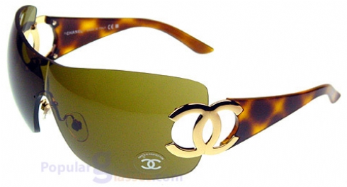 New & Neverworn Authentic Chanel Sunglasses 4124 Gold and Brown  